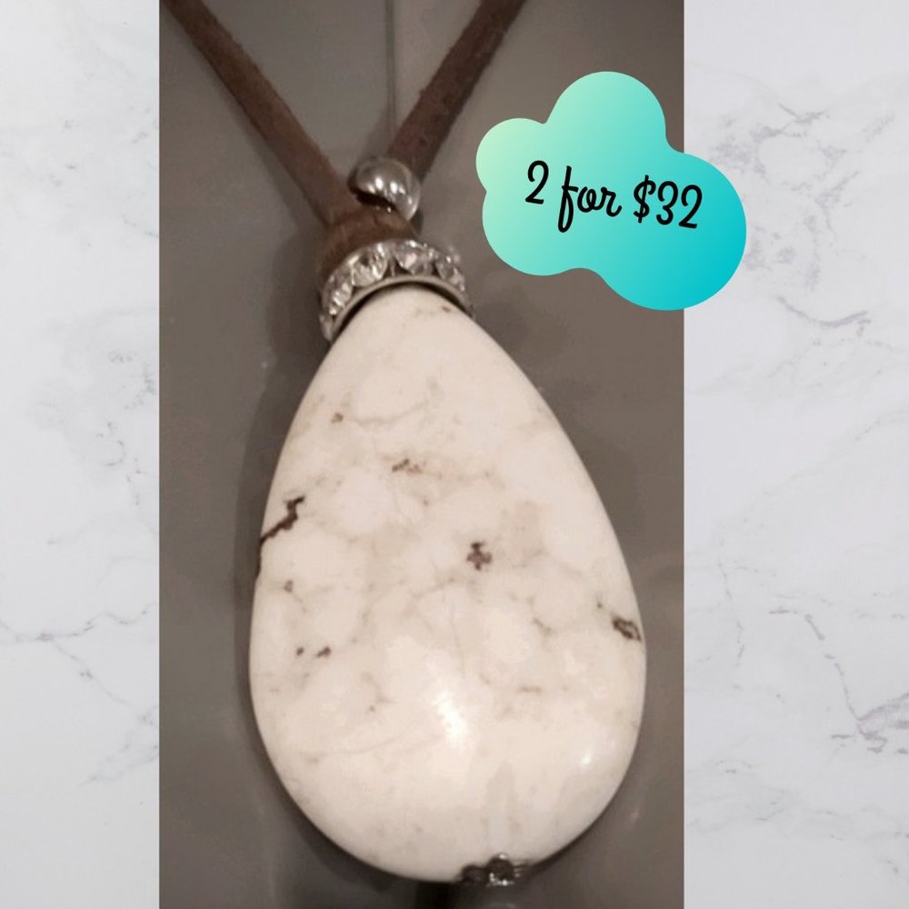 Pear Shaped Natural Stone Necklace